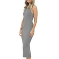 thumbnail image 1 of CHOK Manches Courtes Longues Chemise de Nuit Femmes Été Loisirs Plage Mode Sans Manches Col Rond Côte Fendue Robe Portefeuille Serrée, 1 of 4
