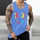 thumbnail image 5 of Camisetas de Tanque de los Hombres Tanque de los Hombres Incolor Gradiente de Impresión Cuello Redondo Correa Delgada Fuga Atrás Regular Casual Deportes Blusas de Tanque, 5 of 5