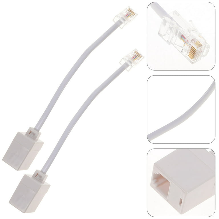 Beige RJ45 Female to Rj11 Male Extension Cable Cable Rj11 to RJ45