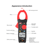 UNI-T Uni-trend Multimeter clamp meter UT206A+ clamp meter Clamp current meter Ammeter 1000V Voltmeter Voltage Frequency Professional Electrical Integrated Meter(UT206A+)