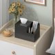 thumbnail image 4 of Soporte para caja de pañuelos - Organizador de mesita de noche multifunción cuadrado de bambú, caja de almacenamiento de pañuelos para dormitorio, baño, oficina; los compartimentos contienen iPad,, 4 of 6