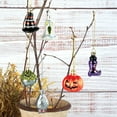 Lillian Vernon Halloween Figures Hanging Glass Ornaments Set of 12, Holiday Fall Home Décor