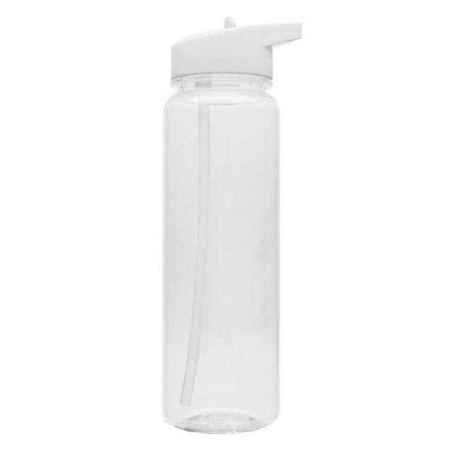BUYISI Bouteille d'Eau avec Couvercle à Paille, Mug Portable Étanche 750ML pour Pêche Randonnée Camping Blanc
