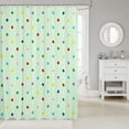 thumbnail image 2 of Manfei Minimalist Stars Print Shower Curtain 72Wx72L,Sprinkle Print Bathroom Curtain,Green, 2 of 5
