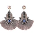 thumbnail image 2 of Pendientes de borlas bohemios Pendientes de dedo Pendientes de piedra de cristal Lon,E1083 Rojo, 2 of 5