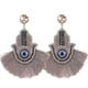 thumbnail image 2 of Pendientes de borlas bohemios Pendientes de dedo Pendientes de piedra de cristal Lon, E1212 Blanco, 2 of 5