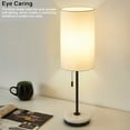 thumbnail image 2 of NATYSWAN Minimalist Table Lamp Set of 2,  Modern Pull Chain Bedside Lamp with Marble Base, Fabric Shade, for Home, Office, Reading, 2 of 7