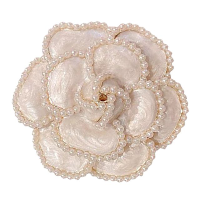 Broche de flores elegante Bling Bling accesorio decorativo para abrigo traje color blanco