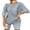 Light Blue, variant on Ekouaer Pajamas Set 2 Piece Lounge Sets Ribbed Knit Matching Outfits T-shirt Biker Shorts Sleepwear Loungewear Sweatsuits