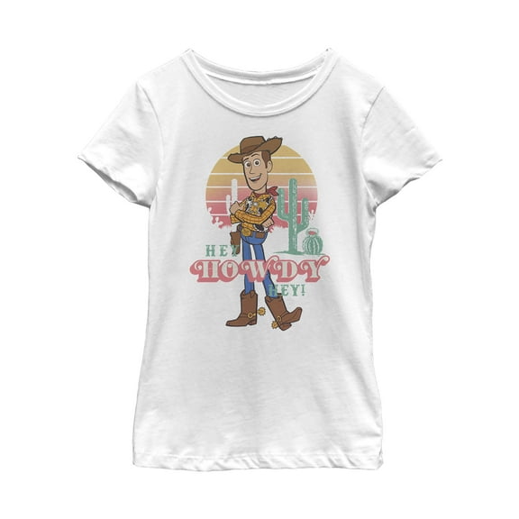 Girl's Toy Story Hey Woody  Graphic Tee White Small