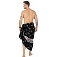 thumbnail image 2 of HAPPY BAY Men's Halloween Costumes Summer Sarong Wrap Pareo Caribbean Pirates Swim Trunks Swimwear Full Beach Wraps for Men One Size Skull Crossbones, Black, 2 of 6