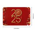 thumbnail image 2 of Alfombra de franela para el baño, alfombra de piso para la entrada interior y exterior, alfombra de porche delantero de casa, año de la serpiente 2025, feliz año nuevo chino, 2 of 7