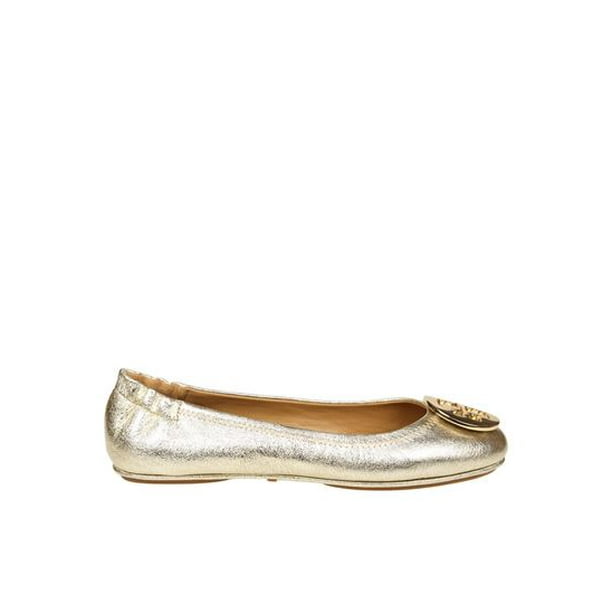 Tory Burch Minnie Travel Ballet Flat 5.5 Spark Gold Walmart