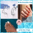 thumbnail image 4 of ChainsProMax Womens Toe Rings Sterling Silver Beachy Ring 2 Pcs Adjustable Open 925 Silver Toe Rings Set, 4 of 7