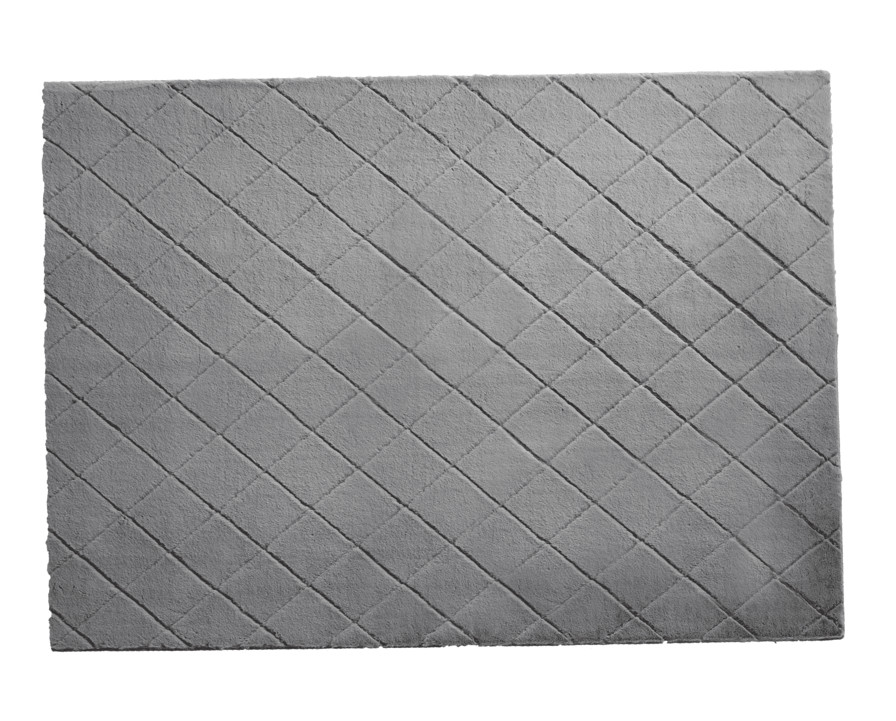 Better Homes & Gardens, 5' x 7' Grey Diamond Rabbit Faux Fur Area Rug