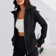 thumbnail image 3 of Sudadera con capucha de manga larga para mujer con bolsillos Sudadera extragrande Ropa deportiva cómoda para otoño, 3 of 6