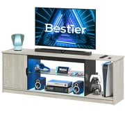Bestier LED TV Stand for PS5 Gaming Entertainment Center for 60/65 inch TV, Grey