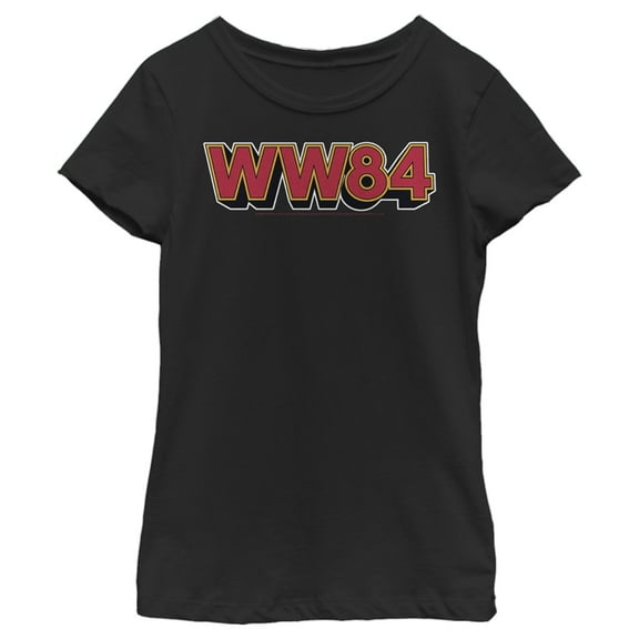 Girl's Wonder Woman 1984 WW84 Logo  Graphic Tee Black X Small