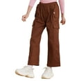 thumbnail image 2 of TiaoBug Kids Girls Jogger Pants Trousers Casual Sport Sweatpants Bottoms Overalls Activewear Brown 6, 2 of 7