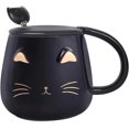 thumbnail image 1 of Cat on Mug, Ceramic, 13 oz Dishwasher & Microwave Safe, Black, 1 of 5