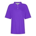 thumbnail image 5 of Women’s Casual Collared Shirt Summer Essential Lightweight Breathable Top Purple S, 5 of 7