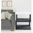 thumbnail image 5 of 24" Gray And White High Gloss Square End Table With Two Shelves, 5 of 5