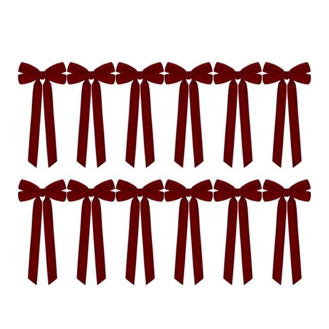 12 coronas navideñas de terciopelo para puerta, decoración navideña, corona vintage. Burdeos