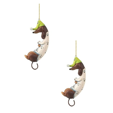2 Pack Swinging Animal Car Ornament Dachshunds Yule Lads Decorations Dog Wooden Beads Garland 10 Ft Christmas Tree The Dark Decorations Ornament Christmas Tree Pendants Hanging Pendants Plus