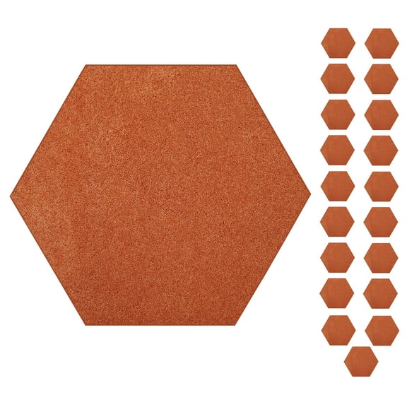 Furnish My Place Modern Plush Solid Orange Color Rug - Pets and Kids Friendly Rug, Indoor/Outdoor Mat, Area Rugs Great for Kids, Pets, Event, Wedding, Living Room, Made in USA, 2' Hexagon - Set of 20