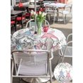 thumbnail image 4 of Outdoor Tablecloth with Umbrella Hole and Zipper, Gnomes Easter Round Table Cloth 54 Inch Waterproof Tablecloth, Colorful Spring Floral Weeping Eggs Picnic Table Cover for Patio Camping, 4 of 7