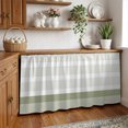 thumbnail image 3 of Sage Green Stripe Cabinet Curtain 28"Wx51"L,Dustproof Storage Cabinet Curtain with Self Adhesive Tape,Modern Rustic Horizontal Green Striped Tall Pantry Cover Drape for Kitchen,Utility Closet, 3 of 9