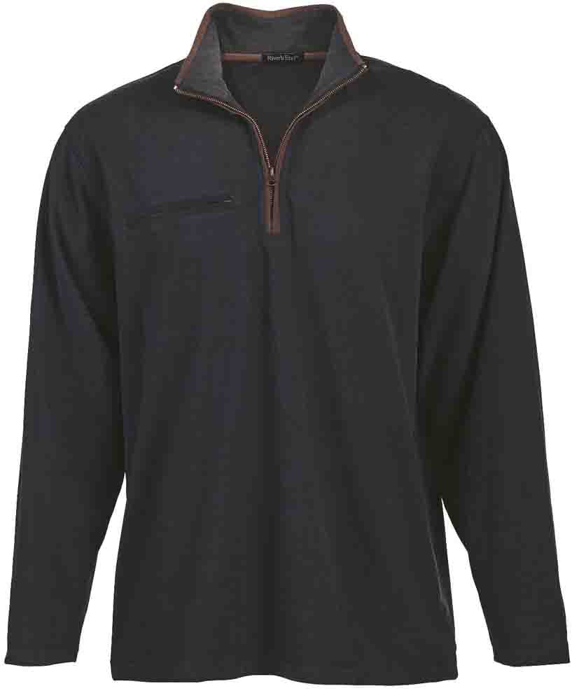 River's End Mens Brushed Quarter Zip Casual Outerwear Casual