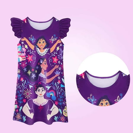 

Encanto Mirabel Isabella Toddler Girls Princess Nightgown Sleepwear Sleeping Dress For 3-8Years