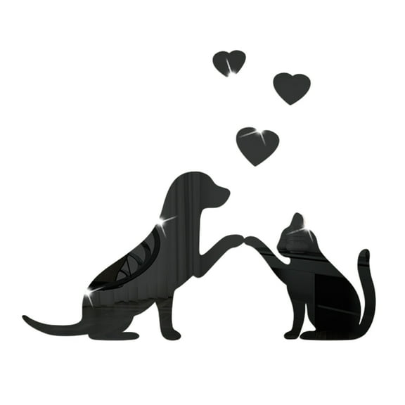 Fnyoxu Animals Theme Acrylic Mirror Wall Decor Stickers Removable Dog DIY Mural Stickers Decals for Living Room Kid Baby Bedroom Bathroom Christmas Wall Decor