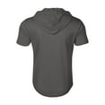 thumbnail image 4 of Men's Casual Short Sleeve Sweatshirt, Loose Breathable Solid Color Jacket with Multiple Pockets and Zipper for Sports and Summer Outings,Dark Gray,L, 4 of 4