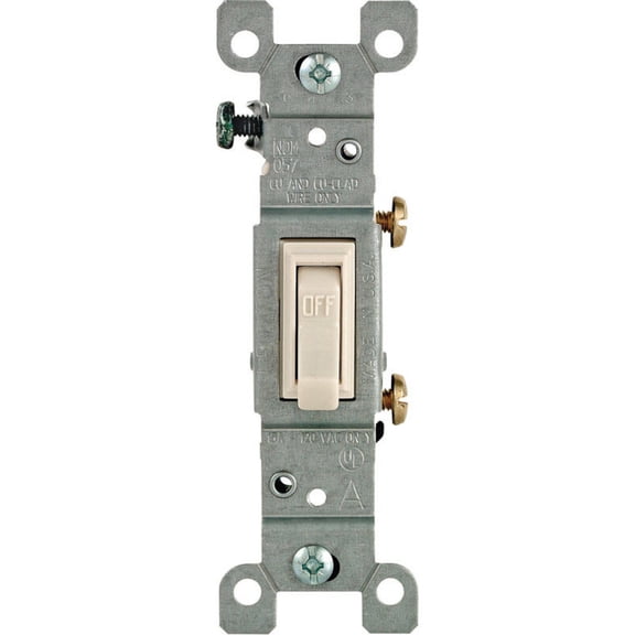 Leviton 15 amps Single Pole Toggle AC Quiet Switch Light Almond 1 pk