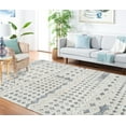 thumbnail image 3 of SAFAVIEH Martha Stewart Lucia Sabrina Diamond Shag Area Rug, White/Light Grey, 9' x 12', 3 of 11