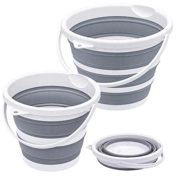 Livease Collapsible Bucket 5L & 10L, Foldable Mop Bucket Car Wash Buckets with Handle for Cleaning