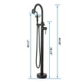 thumbnail image 5 of Freestanding Tub Filler Bathtub Faucet Matte Black with Hand Held Shower Floor-Mount,Matte Black Brass Bath Faucets Freestanding Tub Faucets, 5 of 6