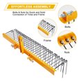 thumbnail image 3 of Garvee 72" Pine Straw Needle Rake, 26 Coil Spring Tines, Durable Powder Coated Steel Tow Behind Landscape Rake with 3 Point Hitch Receiver Attachment Fit for Cat0, Cat1,Cat3 Tractors, Yellow, 3 of 7