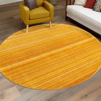 Unique Loom Gemstone Collection Area Rug - Topaz (10' 2" Round Yellow/Orange)
