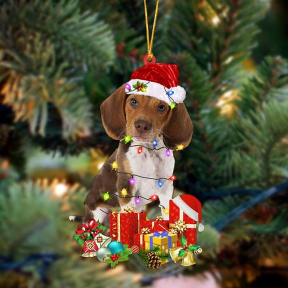Acrylic 2D FLAT Pocket Beagle-Dog Be Christmas Tree Hanging Ornament