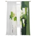 thumbnail image 2 of Green Abstract Art Sheer Curtains 108 Inches Long 2 Panels Watercolor Retro Light Filtering Semi Sheer Window Curtains Drapes for Bedroom Living Room 52"x108", 2 of 7