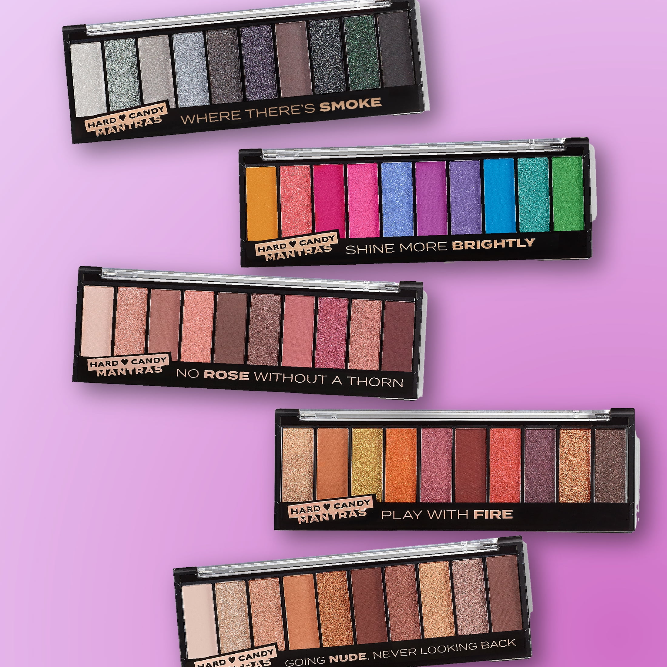 Hard Candy, Top Ten Eyeshadow Palette, 10 Long-Lasting Shades, Vivid Brights, Shine More Brightly, 0.4 oz