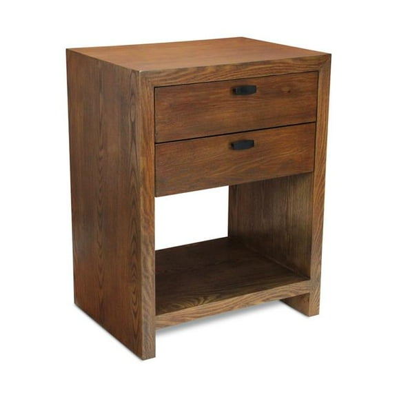 Cheungs 6083BR Vivara 2 Drawer Wooden Night Stand, Brown