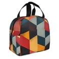 thumbnail image 2 of Disketp Geometric Cube Pattern Art for Insulated Lunch Bag for Women and Men, Perfect for Work, Hiking, Picnic, 2 of 8