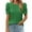 Green, variant on Womens Summer Tops Short Sleeve Loose Solid Color Ruffle Sleeve V-Neck Blouse Shirt Gray