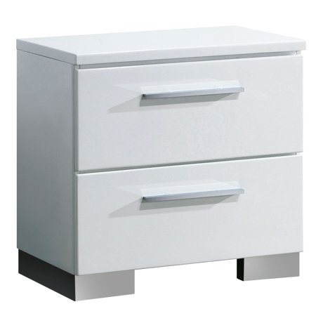 Furniture Of America Rema Contemporary White 2 Drawer Nightstand