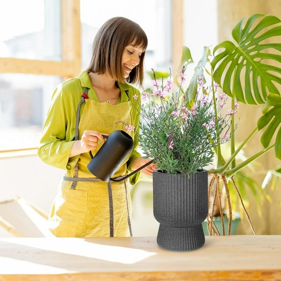 Acekid 14.2" Tall Planters Set of 2, Plant Pots, Self Watering Pots for Indoor Plants, Flower Pots with Built-in Drainage and a Water Level Monitor, for Patio, Porch, Living Room