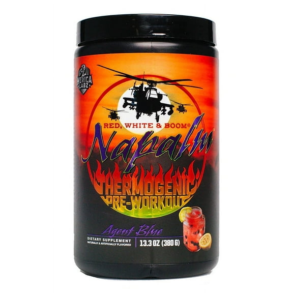 'Merica Labz Red White & Boom | Napalm Thermogenic Pre-Workout | 20 Servings (Agent Blue)